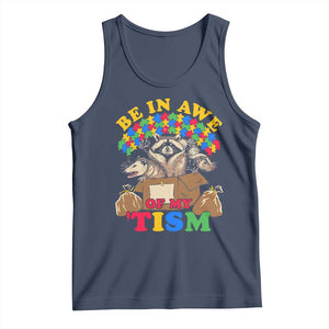 Funny Autism Awareness Tank Top Be In Awe Of My 'Tism Autistic Raccoon Opossum Skunk TS11 Navy Print Your Wear
