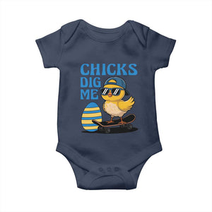 Funny Easter Day Chicks Dig Me Baby Onesie Cool Chicken TS11 Navy Print Your Wear