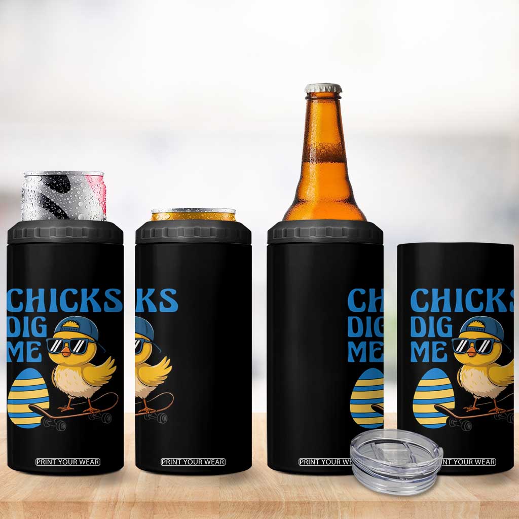 Funny Easter Day Chicks Dig Me 4 in 1 Can Cooler Tumbler Cool Chicken TS11 Print Your Wear