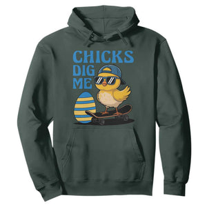 Funny Easter Day Chicks Dig Me Hoodie Cool Chicken TS11 Dark Forest Green Print Your Wear