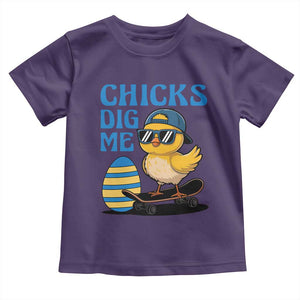 Funny Easter Day Chicks Dig Me Toddler T Shirt Cool Chicken TS11 Purple Print Your Wear