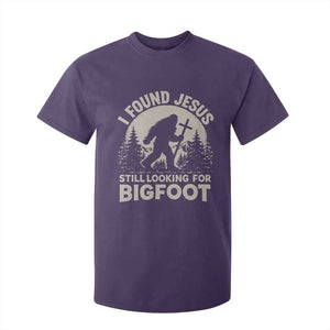 I Found Jesus Still Looking For Bigfoot T Shirt For Kid Funny Christian Sasquatch Forest TS11 Purple Print Your Wear
