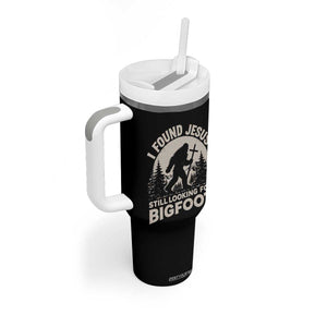 I Found Jesus Still Looking For Bigfoot Tumbler With Handle Funny Christian Sasquatch Forest TS11 Print Your Wear