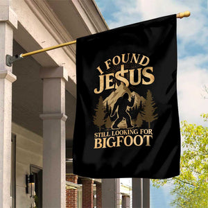 I Found Jesus Still Looking For Bigfoot Garden Flag Funny Christian Sasquatch Vintage Mountain TS11 Print Your Wear