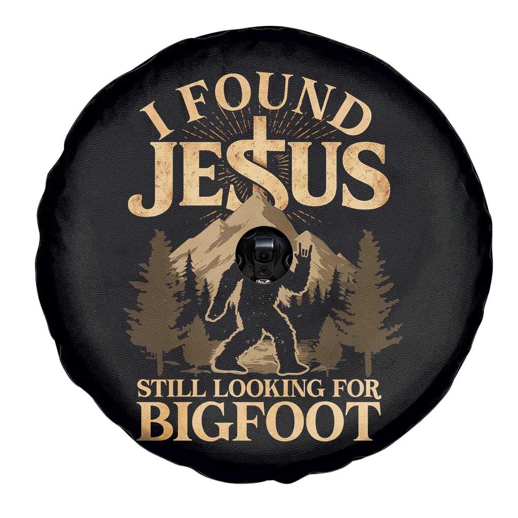 I Found Jesus Still Looking For Bigfoot Spare Tire Cover Funny Christian Sasquatch Vintage Mountain TS11 Print Your Wear