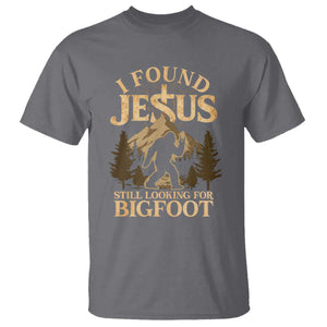I Found Jesus Still Looking For Bigfoot T Shirt Funny Christian Sasquatch Vintage Mountain TS11 Charcoal Print Your Wear