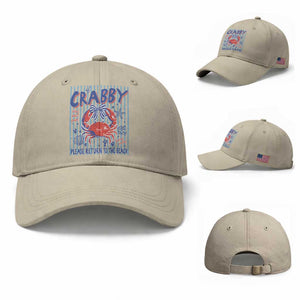 If Crabby Please Return To The Beach Baseball Cap Funny Summer Girl TS11 Baseball Cap Universal Fit Beige Print Your Wear