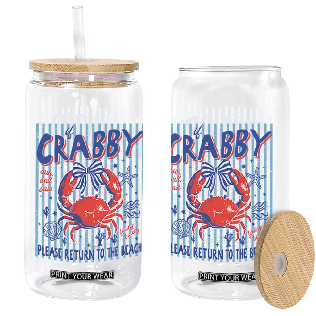 If Crabby Please Return To The Beach Glass Can Funny Summer Girl TS11 Print Your Wear