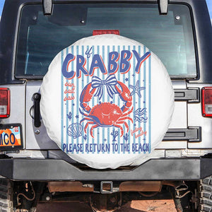 If Crabby Please Return To The Beach Spare Tire Cover Funny Summer Girl TS11 No hole White Print Your Wear
