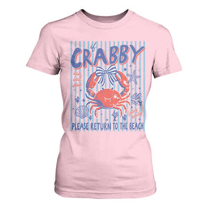 If Crabby Please Return To The Beach T Shirt For Women Funny Summer Girl TS11 Light Pink Print Your Wear