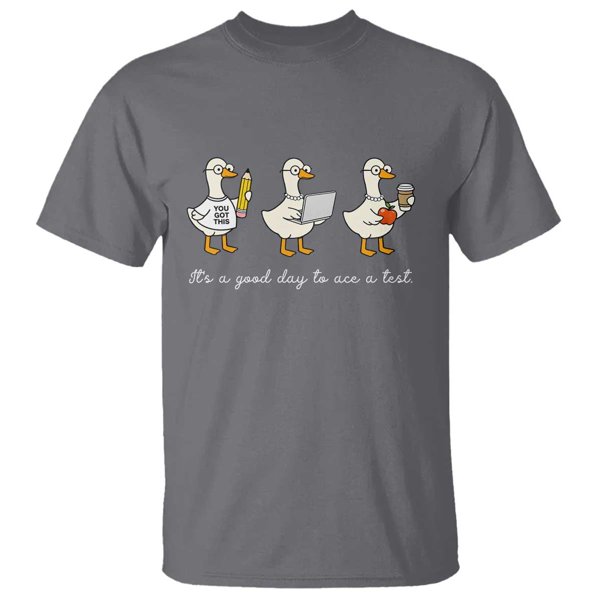 Silly Goose Test Day T Shirt It's A Good Day To Ace A Test Teacher Students TS11 Charcoal Print Your Wear