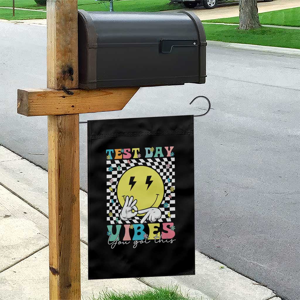 Test Day 67 Meme Garden Flag You Got This Testing Teacher Retro Grooves TS11 Print Your Wear