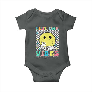Test Day 67 Meme Baby Onesie You Got This Testing Teacher Retro Grooves TS11 Dark Heather Print Your Wear