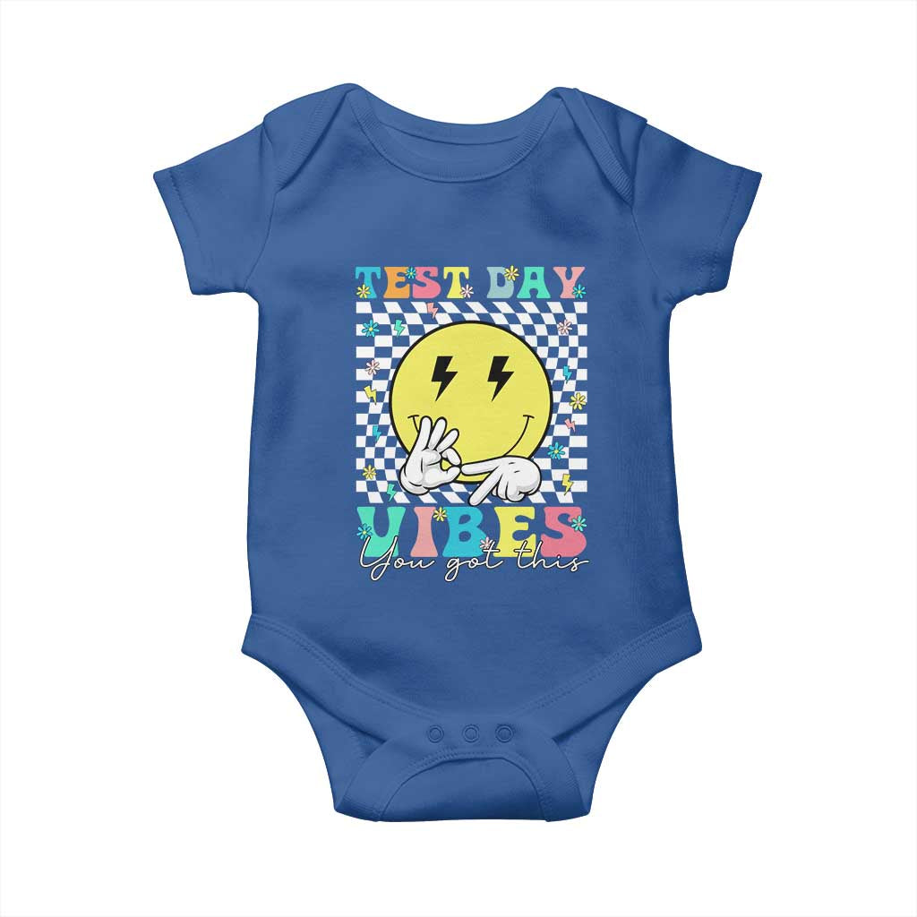 Test Day 67 Meme Baby Onesie You Got This Testing Teacher Retro Grooves TS11 Royal Blue Print Your Wear