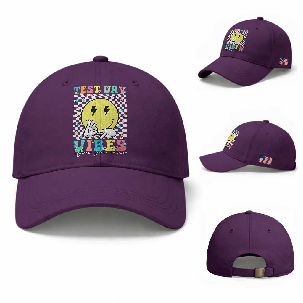 Test Day 67 Meme Baseball Cap You Got This Testing Teacher Retro Grooves TS11 Baseball Cap Universal Fit Purple Print Your Wear