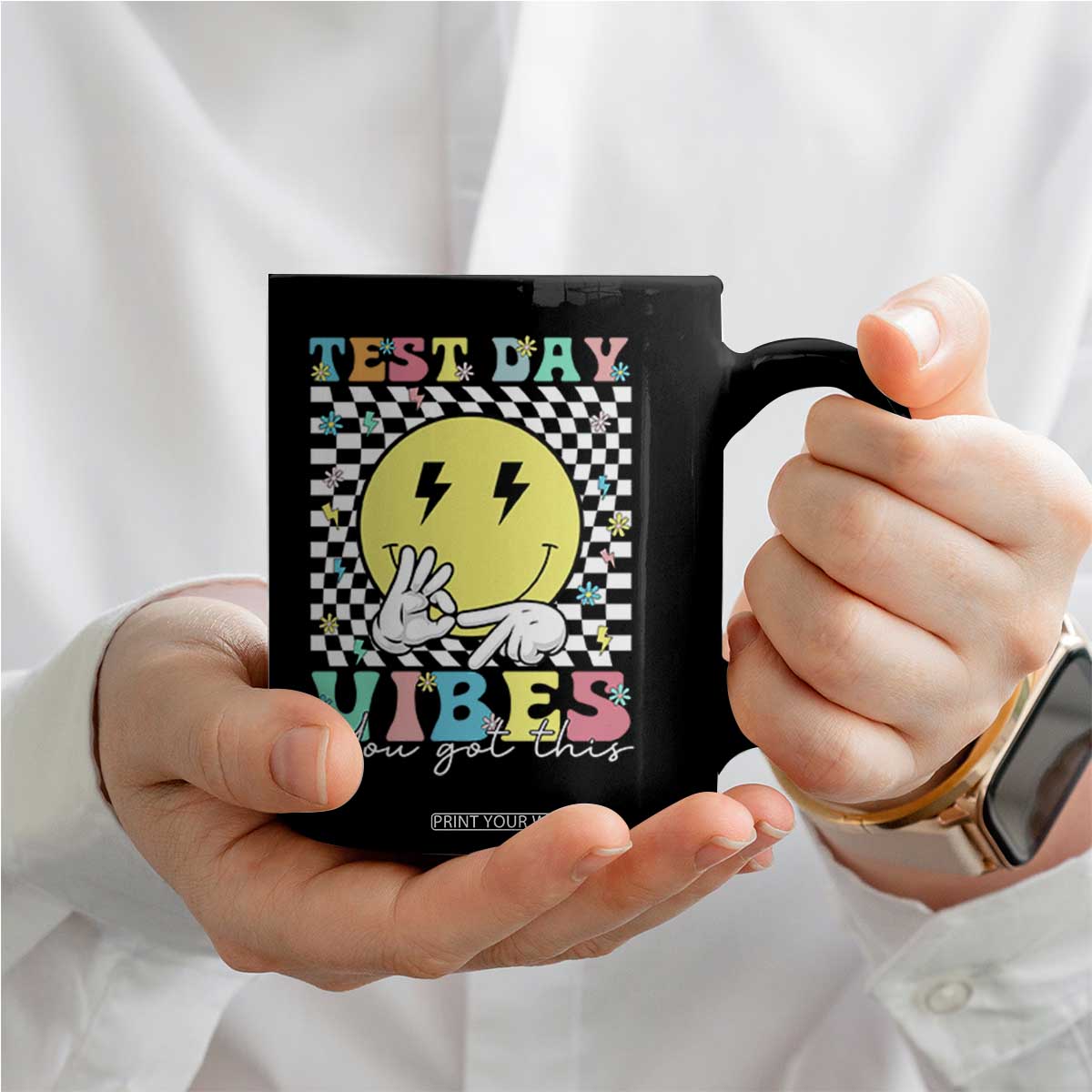 Test Day 67 Meme Coffee Mug You Got This Testing Teacher Retro Grooves TS11 Print Your Wear