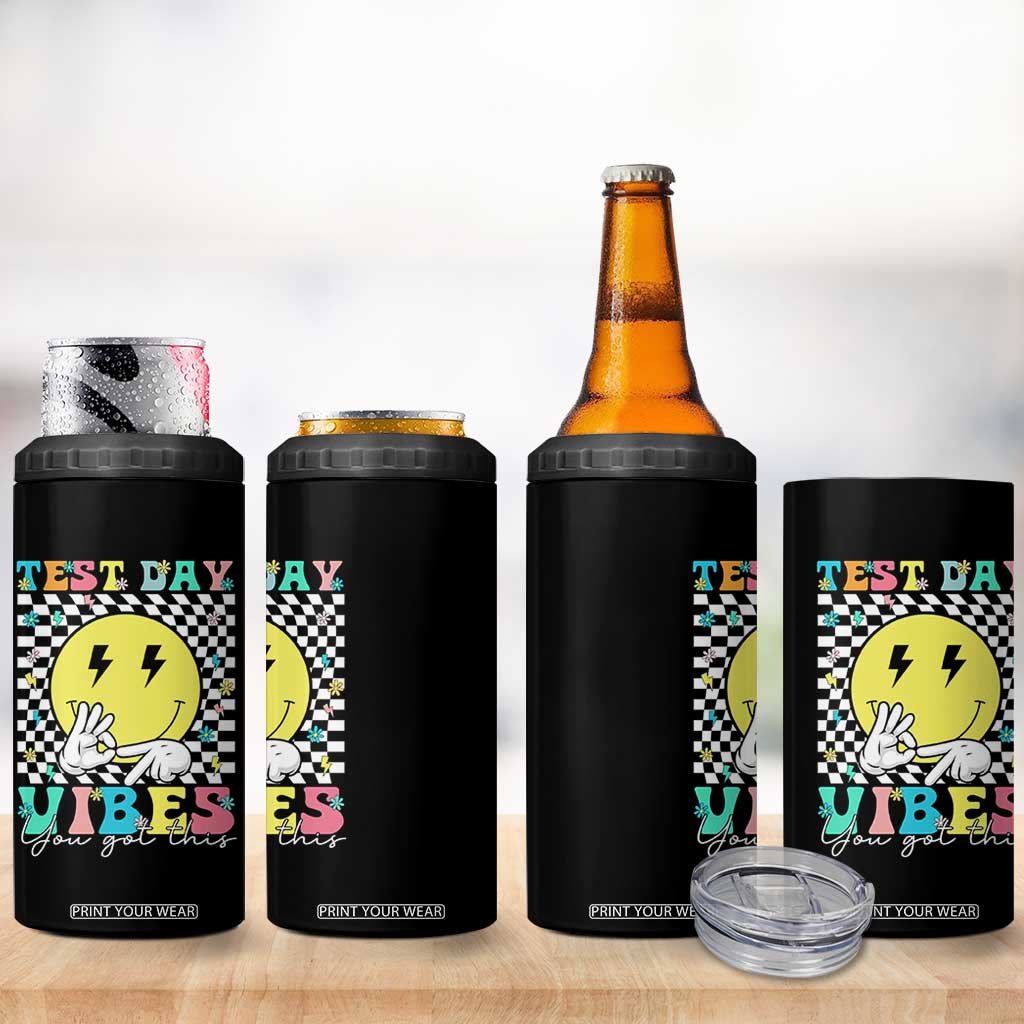 Test Day 67 Meme 4 in 1 Can Cooler Tumbler You Got This Testing Teacher Retro Grooves TS11 Print Your Wear