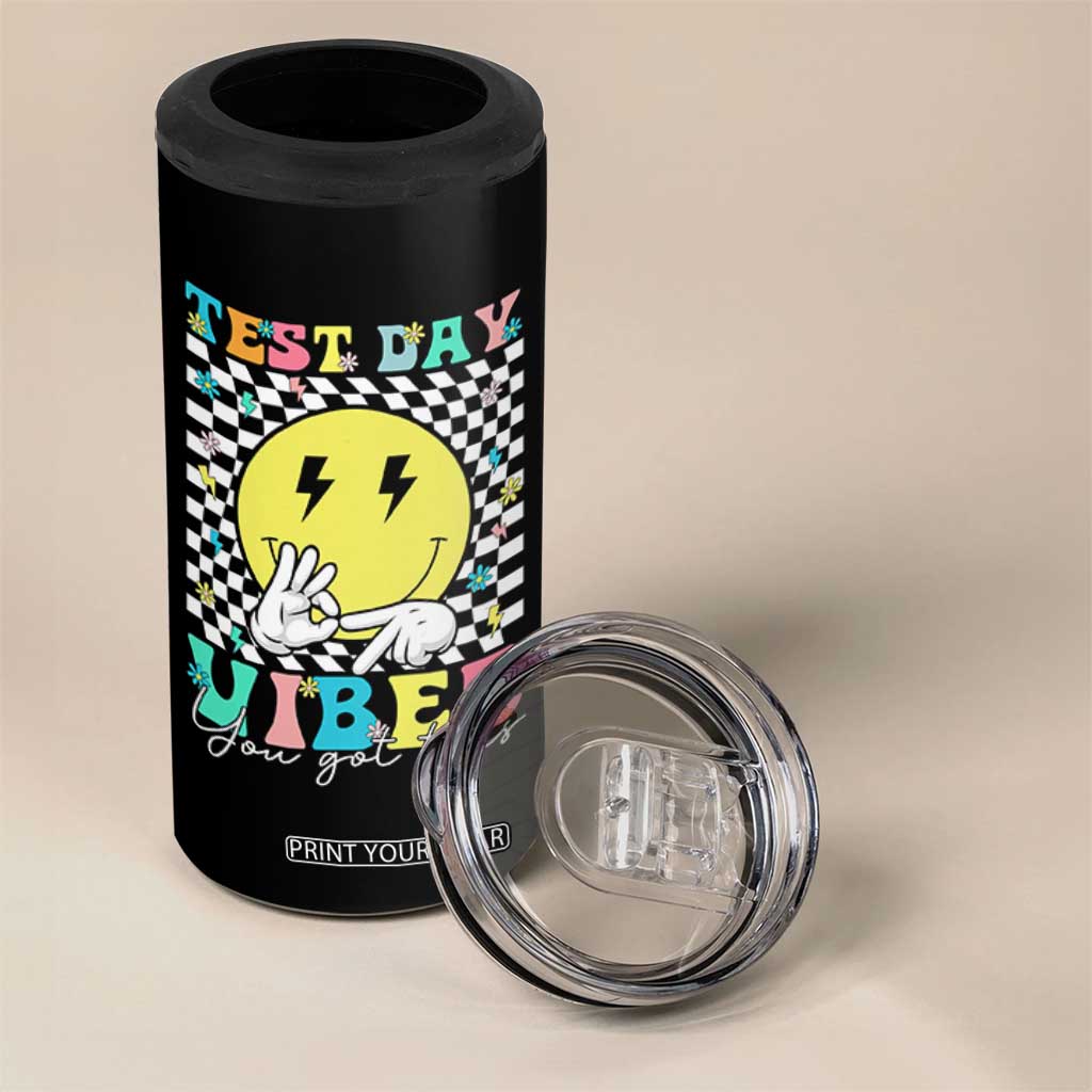 Test Day 67 Meme 4 in 1 Can Cooler Tumbler You Got This Testing Teacher Retro Grooves TS11 Print Your Wear