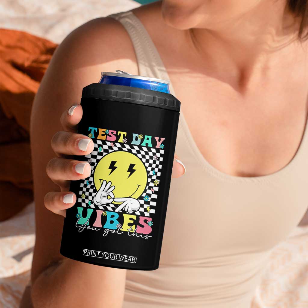 Test Day 67 Meme 4 in 1 Can Cooler Tumbler You Got This Testing Teacher Retro Grooves TS11 Print Your Wear