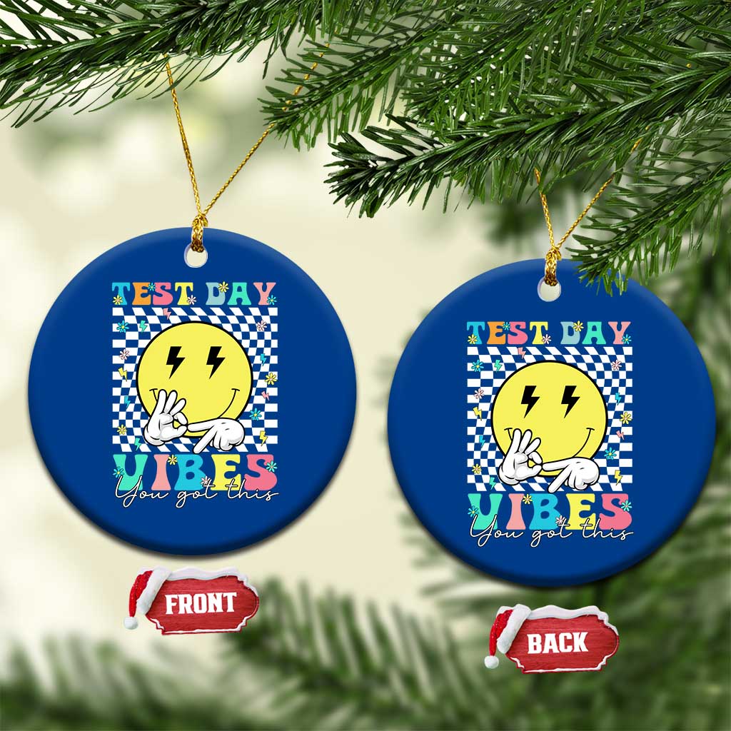Test Day 67 Meme Ceramic Ornament You Got This Testing Teacher Retro Grooves TS11 1pc Blue Print Your Wear