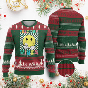 Test Day 67 Meme Ugly Christmas Sweater You Got This Testing Teacher Retro Grooves TS11 Red Green Print Your Wear