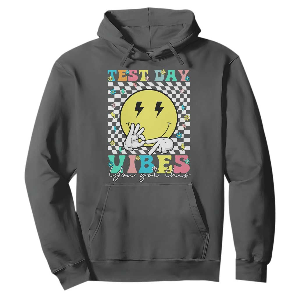 Test Day 67 Meme Hoodie You Got This Testing Teacher Retro Grooves TS11 Dark Heather Print Your Wear