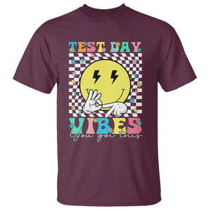 Test Day 67 Meme T Shirt You Got This Testing Teacher Retro Grooves TS11 Maroon Print Your Wear