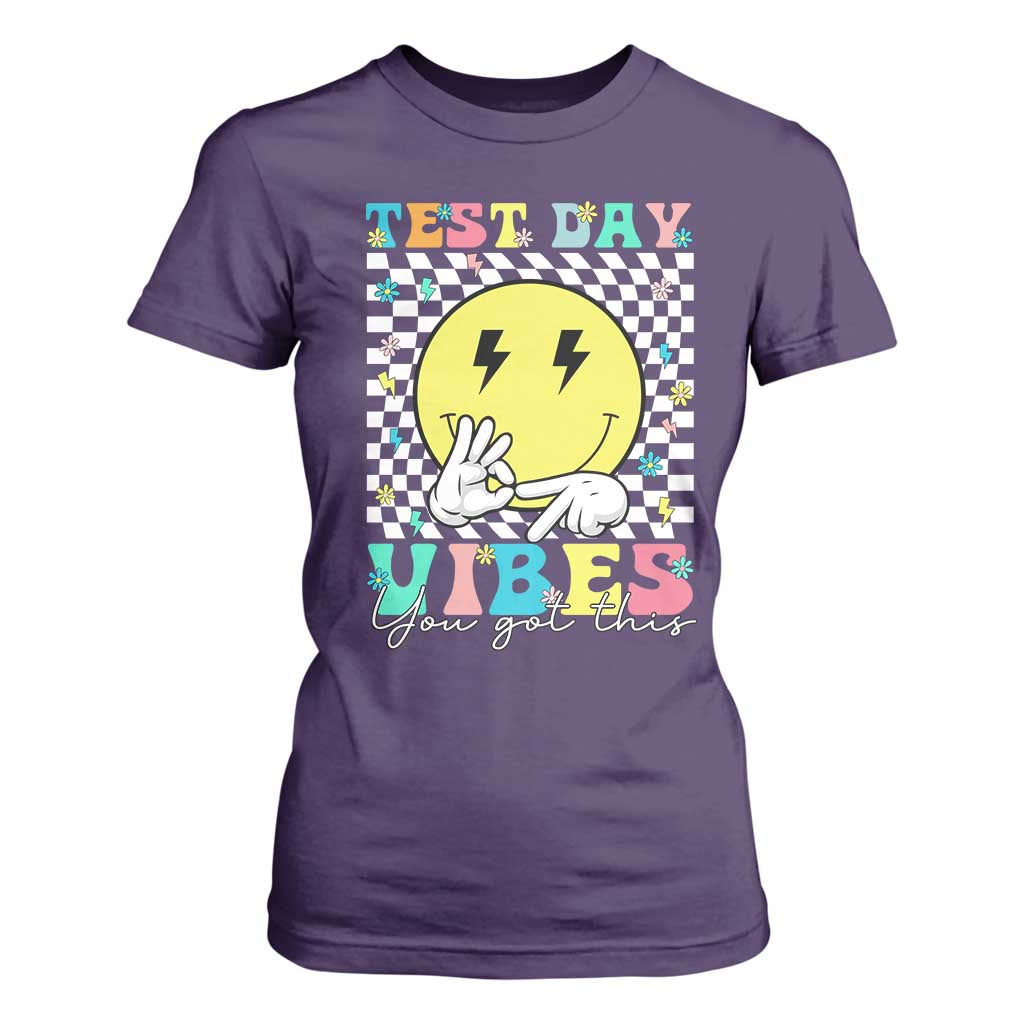 Test Day 67 Meme T Shirt For Women You Got This Testing Teacher Retro Grooves TS11 Purple Print Your Wear