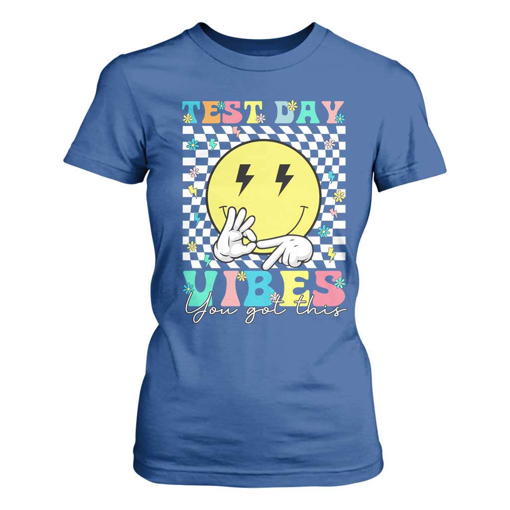 Test Day 67 Meme T Shirt For Women You Got This Testing Teacher Retro Grooves TS11 Royal Blue Print Your Wear