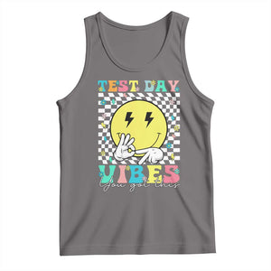 Test Day 67 Meme Tank Top You Got This Testing Teacher Retro Grooves TS11 Deep Heather Print Your Wear