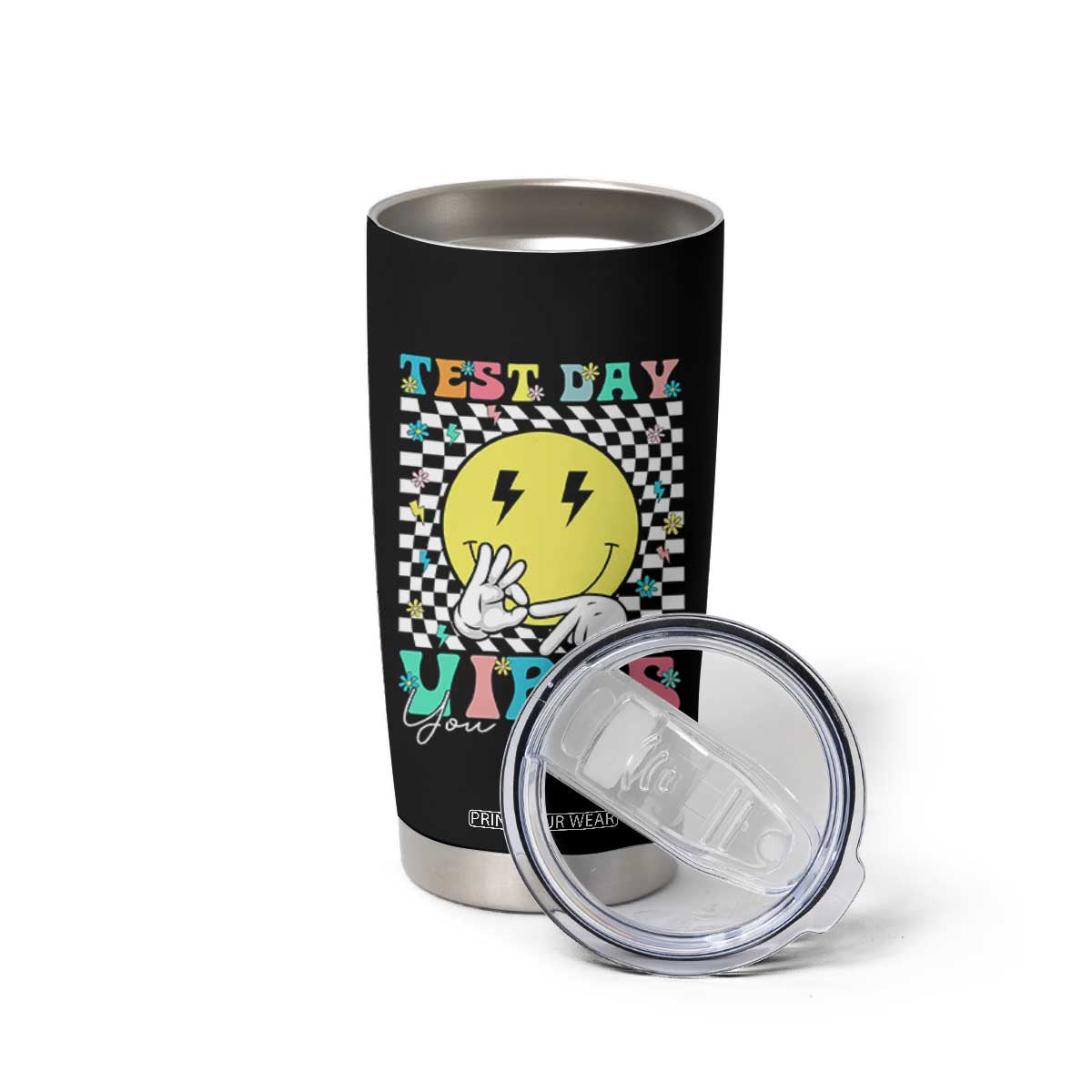 Test Day 67 Meme Tumbler Cup You Got This Testing Teacher Retro Grooves TS11 Print Your Wear
