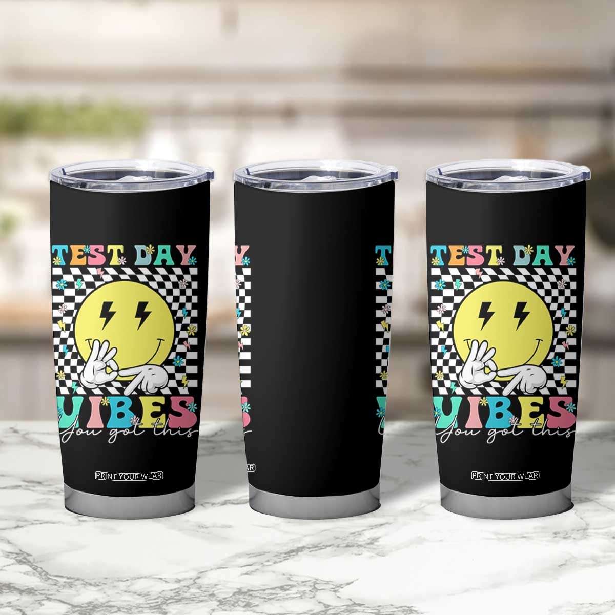 Test Day 67 Meme Tumbler Cup You Got This Testing Teacher Retro Grooves TS11 Print Your Wear