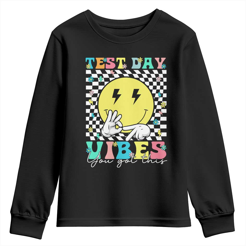 Test Day 67 Meme Youth Sweatshirt You Got This Testing Teacher Retro Grooves TS11 Black Print Your Wear