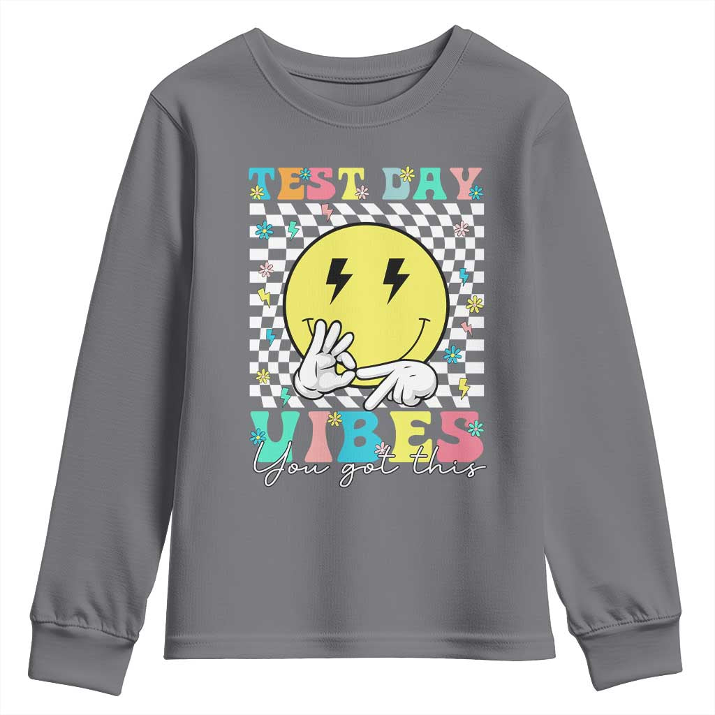 Test Day 67 Meme Youth Sweatshirt You Got This Testing Teacher Retro Grooves TS11 Charcoal Print Your Wear