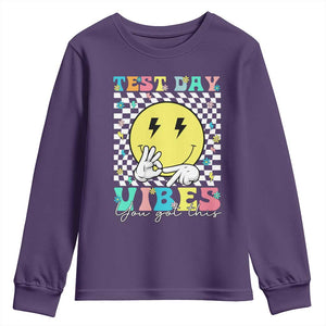 Test Day 67 Meme Youth Sweatshirt You Got This Testing Teacher Retro Grooves TS11 Purple Print Your Wear