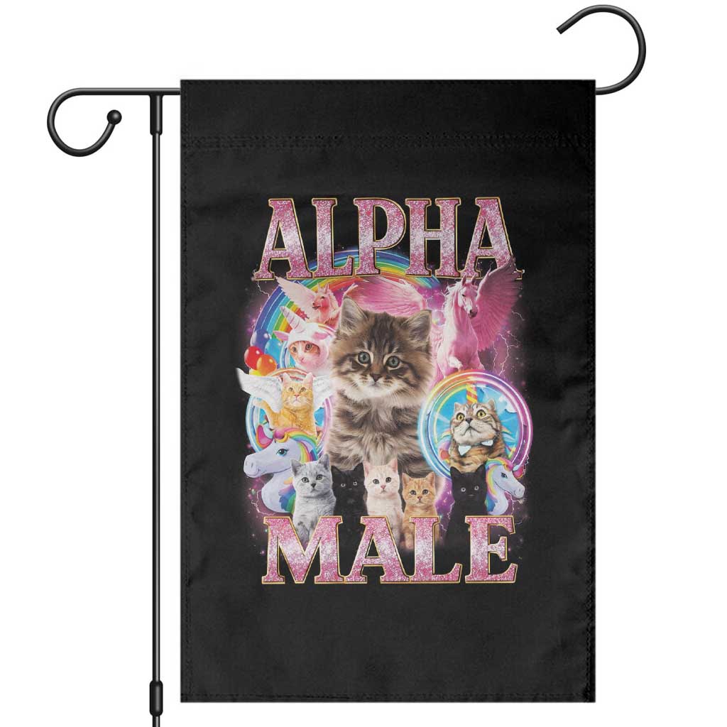 Alpha Male Cat Garden Flag Funny Rainbow Kitten Meme Bootleg TS11 Black Print Your Wear