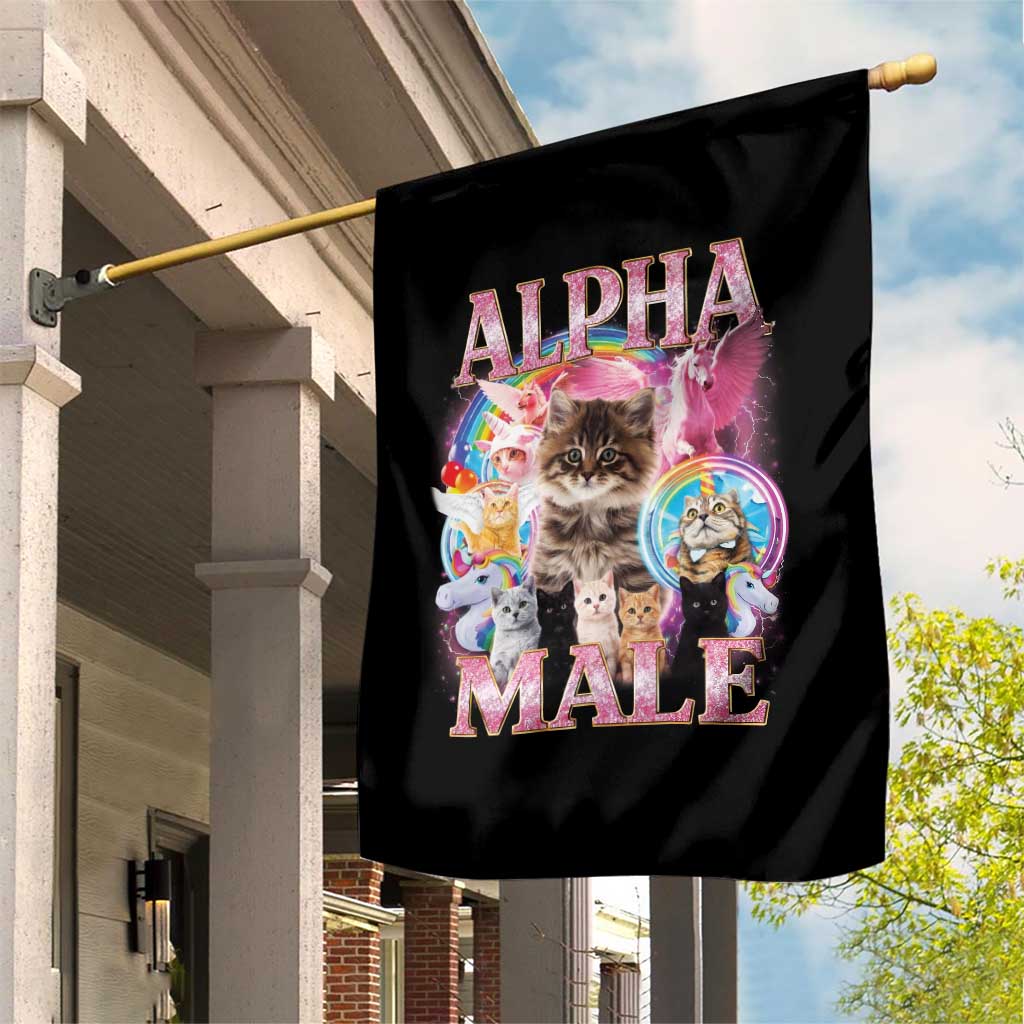 Alpha Male Cat Garden Flag Funny Rainbow Kitten Meme Bootleg TS11 Print Your Wear