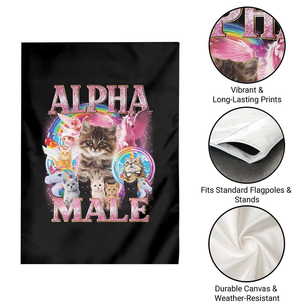 Alpha Male Cat Garden Flag Funny Rainbow Kitten Meme Bootleg TS11 Print Your Wear