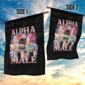 Alpha Male Cat Garden Flag Funny Rainbow Kitten Meme Bootleg TS11 Print Your Wear