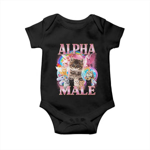 Alpha Male Cat Baby Onesie Funny Rainbow Kitten Meme Bootleg TS11 Black Print Your Wear