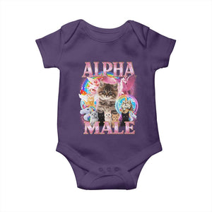 Alpha Male Cat Baby Onesie Funny Rainbow Kitten Meme Bootleg TS11 Purple Print Your Wear