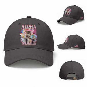Alpha Male Cat Baseball Cap Funny Rainbow Kitten Meme Bootleg TS11 Baseball Cap Universal Fit Dark Gray Print Your Wear