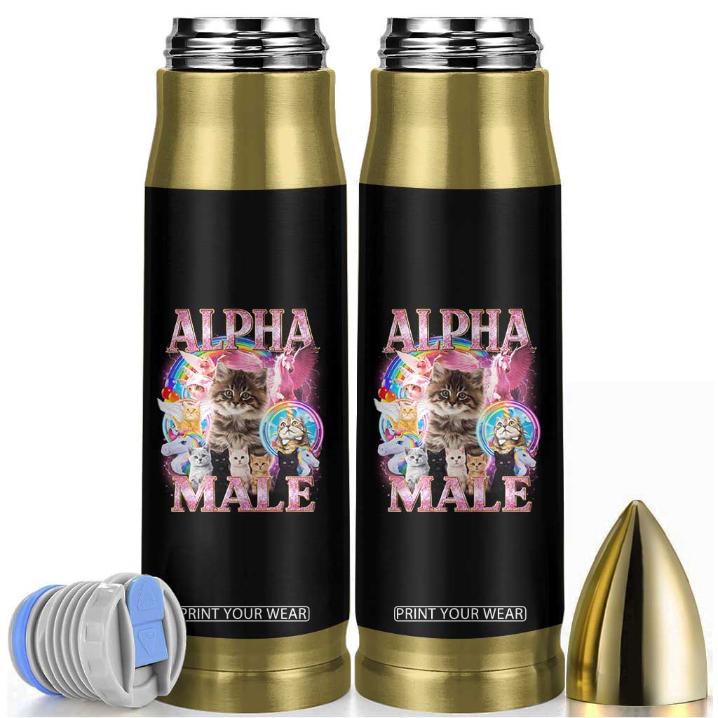 Alpha Male Cat Bullet Tumbler Funny Rainbow Kitten Meme Bootleg TS11 Black Print Your Wear