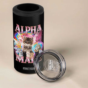 Alpha Male Cat 4 in 1 Can Cooler Tumbler Funny Rainbow Kitten Meme Bootleg TS11 Print Your Wear