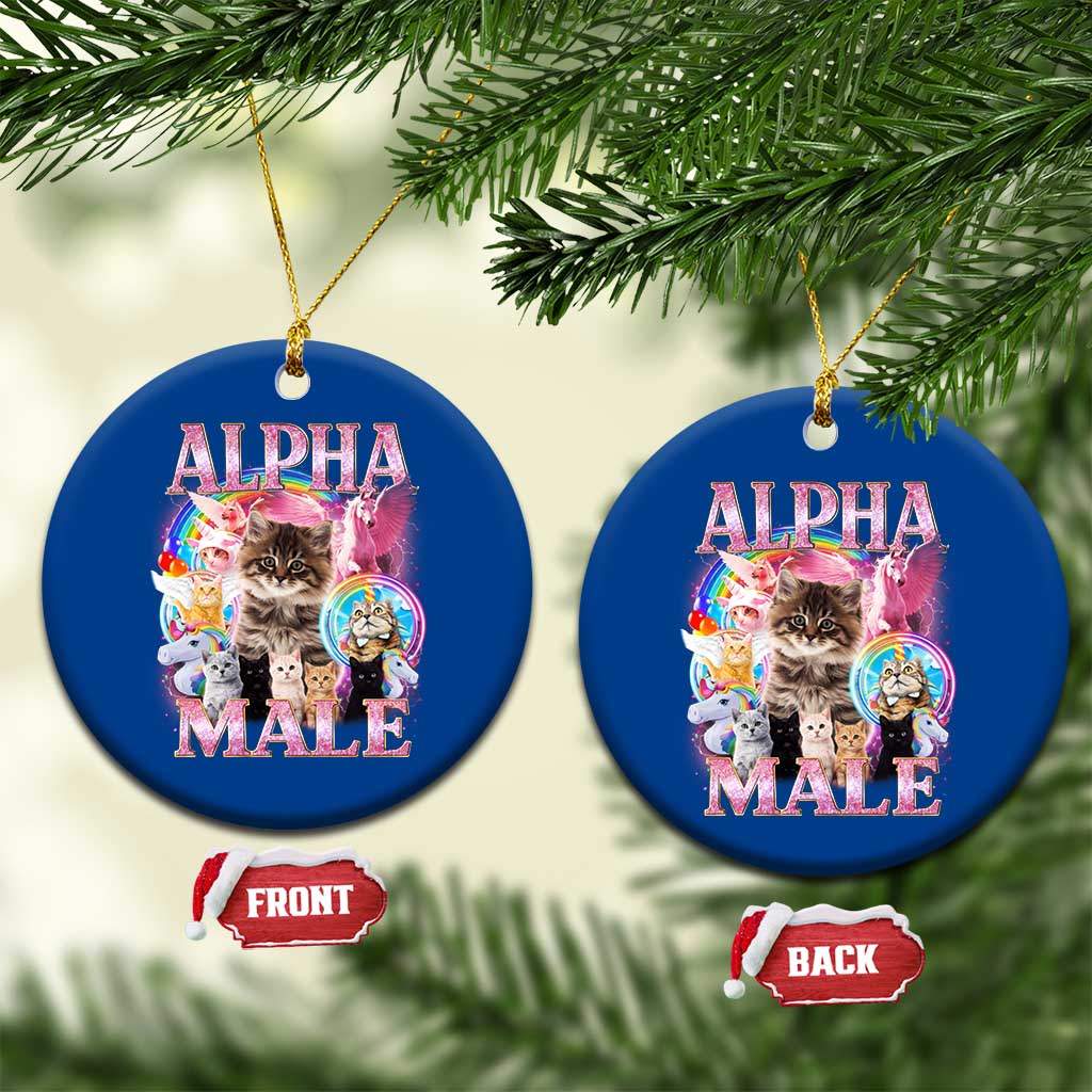 Alpha Male Cat Ceramic Ornament Funny Rainbow Kitten Meme Bootleg TS11 1pc Blue Print Your Wear