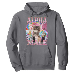 Alpha Male Cat Hoodie Funny Rainbow Kitten Meme Bootleg TS11 Charcoal Print Your Wear