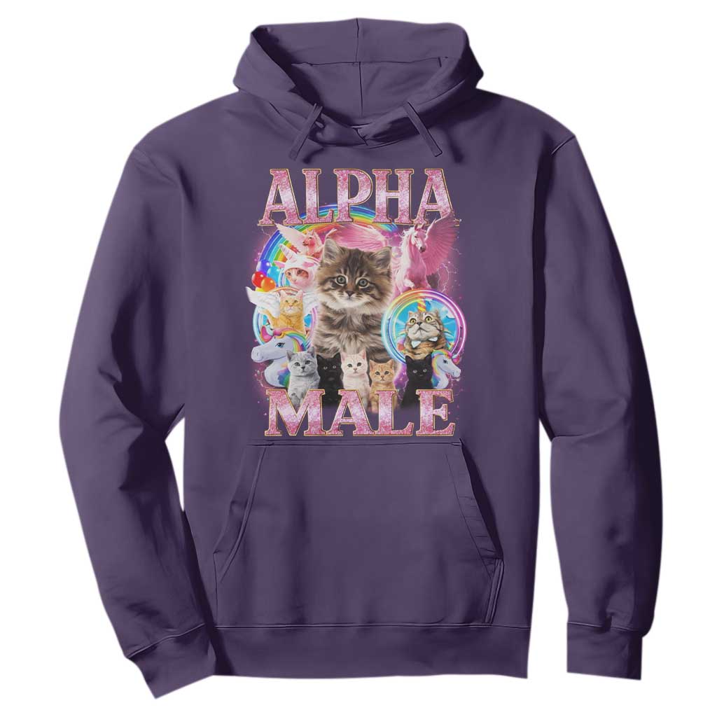 Alpha Male Cat Hoodie Funny Rainbow Kitten Meme Bootleg TS11 Purple Print Your Wear