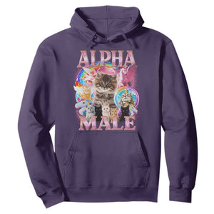 Alpha Male Cat Hoodie Funny Rainbow Kitten Meme Bootleg TS11 Purple Print Your Wear