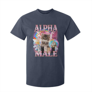 Alpha Male Cat T Shirt For Kid Funny Rainbow Kitten Meme Bootleg TS11 Navy Print Your Wear