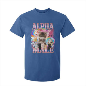 Alpha Male Cat T Shirt For Kid Funny Rainbow Kitten Meme Bootleg TS11 Royal Blue Print Your Wear